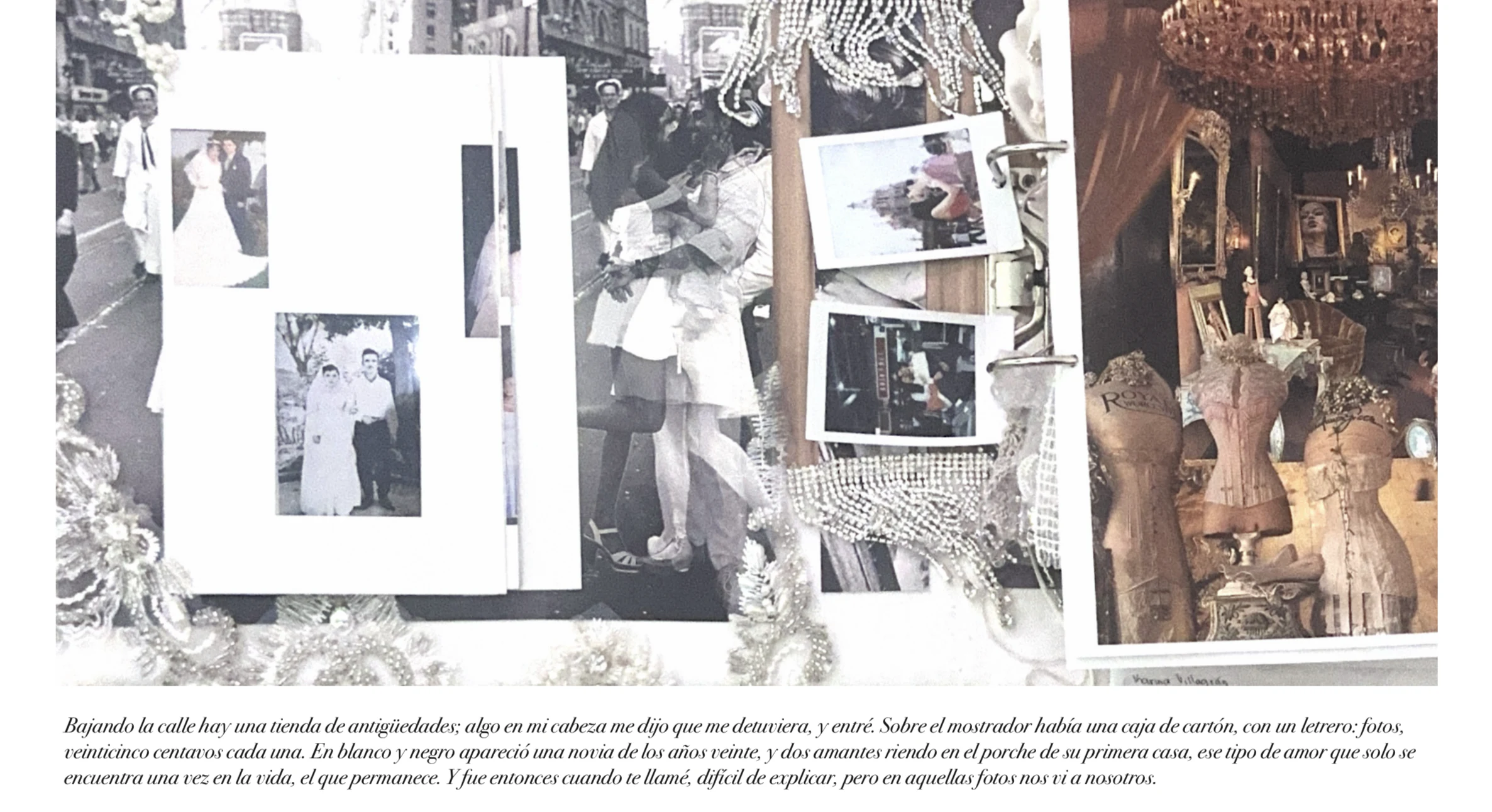 Process page with archive photographs, family memories, weddings and notes about love